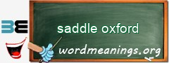 WordMeaning blackboard for saddle oxford